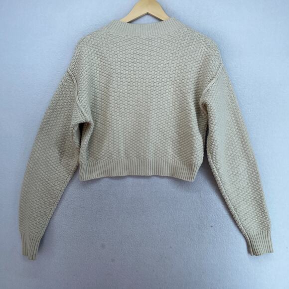 FREE PEOPLE Cardigan Womens XS Lila Cardi Cropped Button Front Sweater Beige NEW - Picture 3 of 15